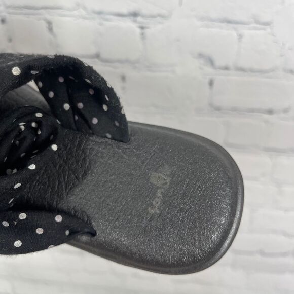 Sanuk Sandal Womens Size 10 Yoga Mat Thong Flat Polka Dots Sling Flip Flops - Picture 9 of 11